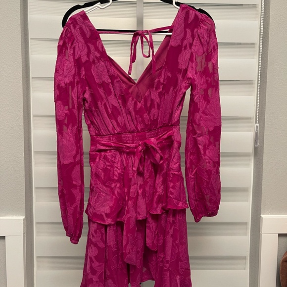 NWT Band of the free Kiss me Fuchsia Ruffle Mini Dress Size XS - Picture 9 of 9